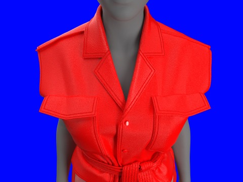 Utility Vest Tie Around Waist 3D Model