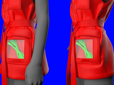 Utility Vest Tie Around Waist 3D Model