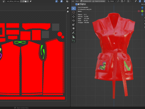 Utility Vest Tie Around Waist 3D Model