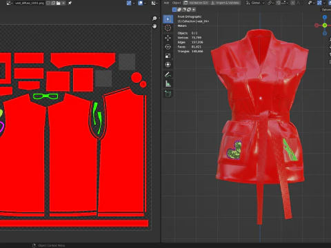 Utility Vest Tie Around Waist 3D Model