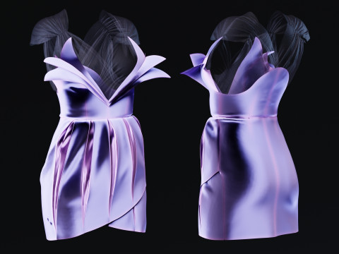 Flower Shaped Dress 3D Model