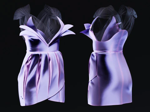 फूल के आकार की पोशाक 3D मॉडल