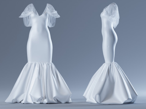 vestido de novia Modelo 3D