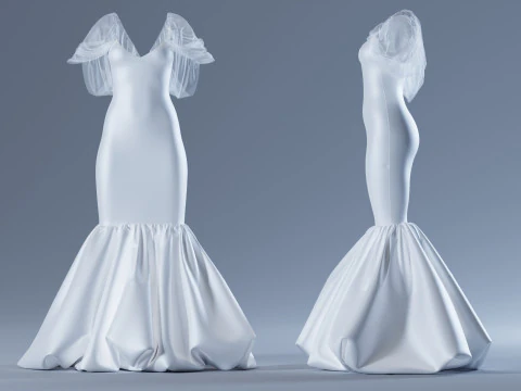 Wedding Dress 3D Model