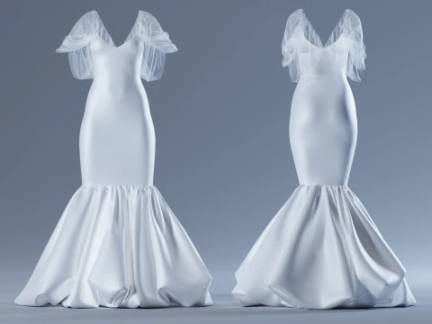 Wedding Dress 3D Model