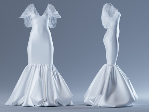 vestido de novia Modelo 3D