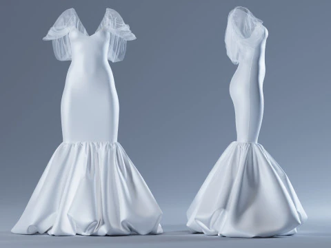 Wedding Dress 3D Model
