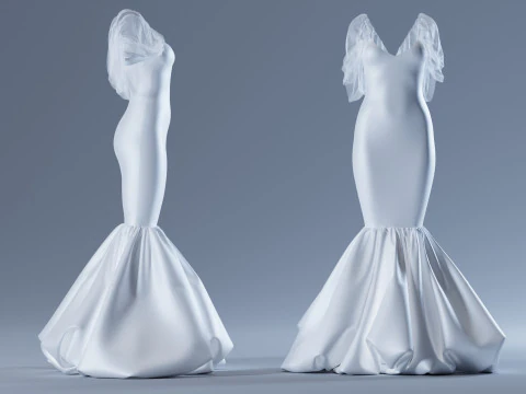 Wedding Dress 3D Model