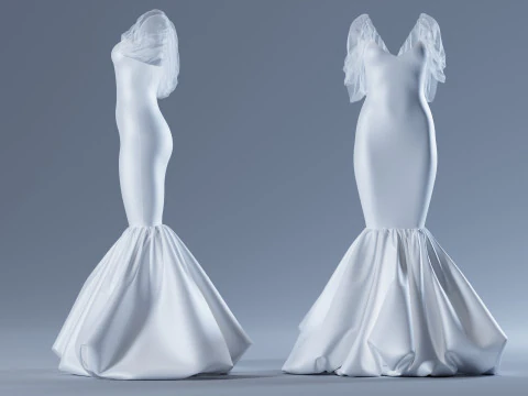 Wedding Dress 3D Model