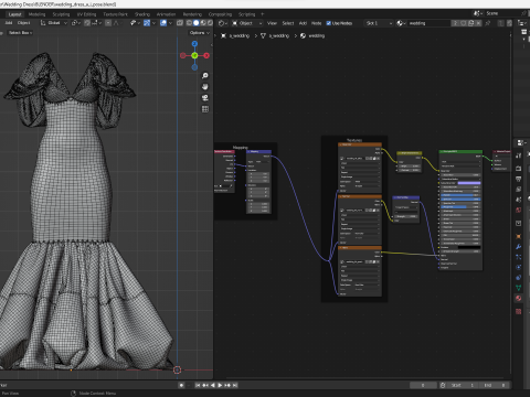 vestido de novia Modelo 3D