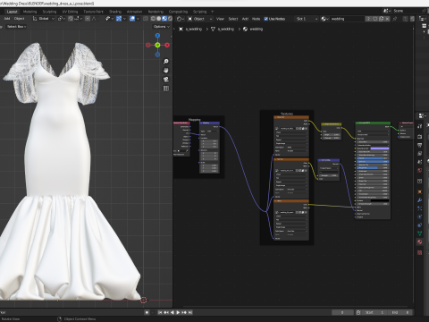 vestido de novia Modelo 3D