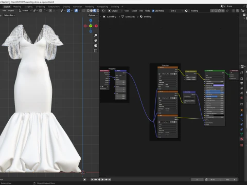 Wedding Dress 3D Model