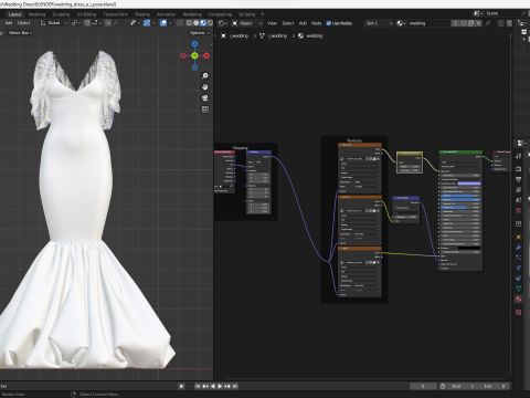 vestido de novia Modelo 3D