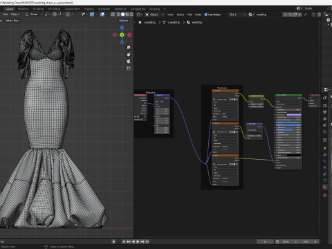 vestido de novia Modelo 3D