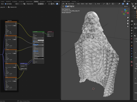 Hooded Cape and Lace Dress Modelo 3D