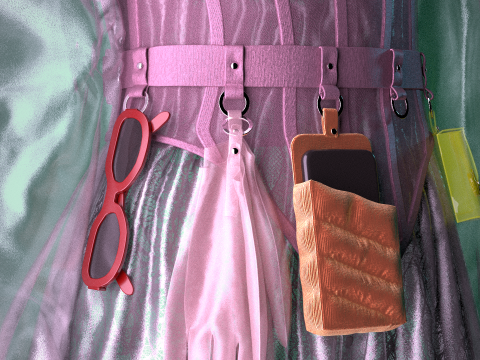 Oversize See-through Shirt with Corset Modello 3D