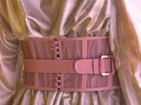 Oversize See-through Shirt with Corset Modello 3D