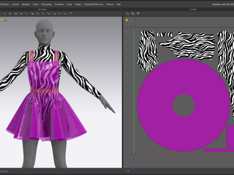 Zebra Top Plastic Dress 3D Model