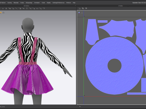 Zebra Top Plastic Dress 3D Model