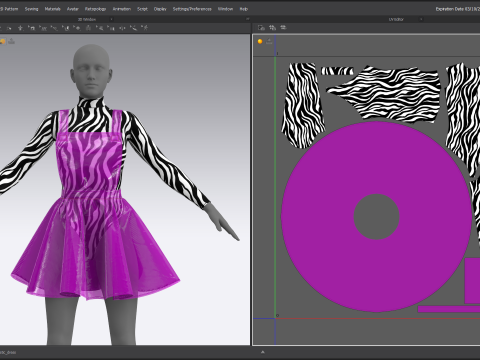 Zebra Top Plastic Dress 3D Model