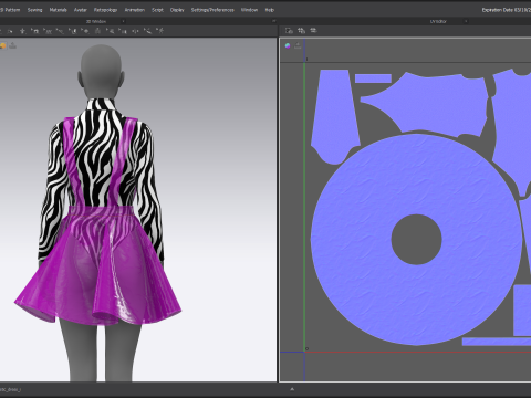 Zebra Top Plastic Dress 3D Model
