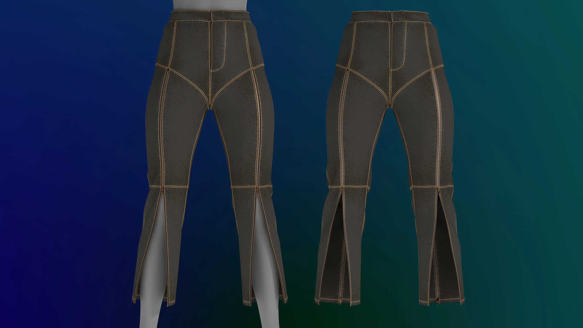 Zipper Detailed Jeans 3D Model .c4d .max .obj .3ds .fbx .stl .blend