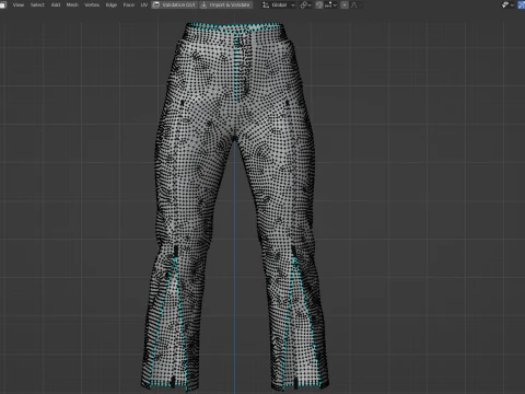 Zipper Detailed Jeans 3D Model