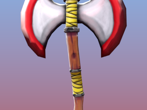 Cartoon Battle Axe 3D Model