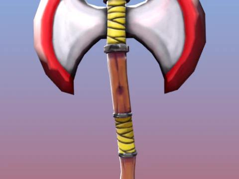 Cartoon Battle Axe 3D Model