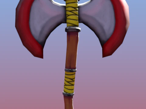 Cartoon Battle Axe 3D Model