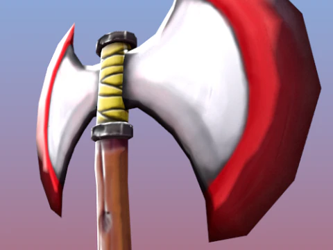 Cartoon Battle Axe 3D Model
