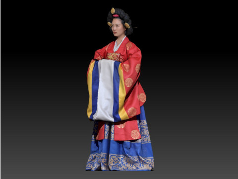 Korean Royal Procession dress hanbok Costume collection 1 3D 모델