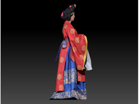 Korean Royal Procession dress hanbok Costume collection 1 3D 모델