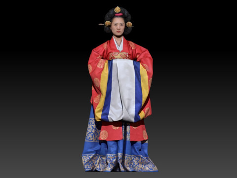 Korean Royal Procession dress hanbok Costume collection 1 3D 모델
