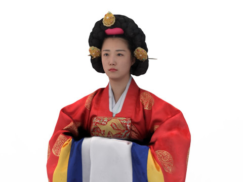 Korean Royal Procession dress hanbok Costume collection 1 3D 模型