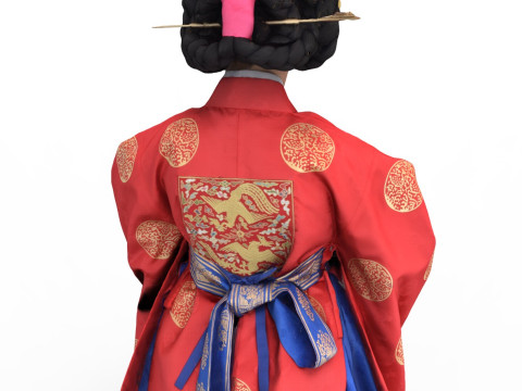 Korean Royal Procession dress hanbok Costume collection 1 3D 모델