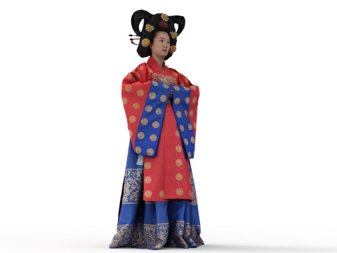 Korean Royal Procession dress hanbok Costume collection 2 3D 模型