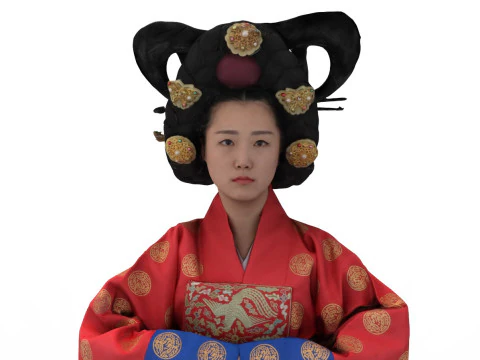 Korean Royal Procession dress hanbok Costume collection 2 3D Model