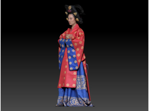 Korean Royal Procession dress hanbok Costume collection 2 3D-Modell
