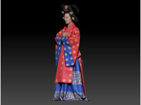 Korean Royal Procession dress hanbok Costume collection 2 3D Model