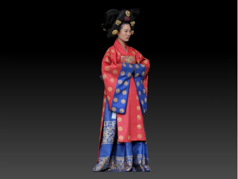 Korean Royal Procession dress hanbok Costume collection 2 3D Model
