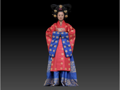 Korean Royal Procession dress hanbok Costume collection 2 3D-Modell