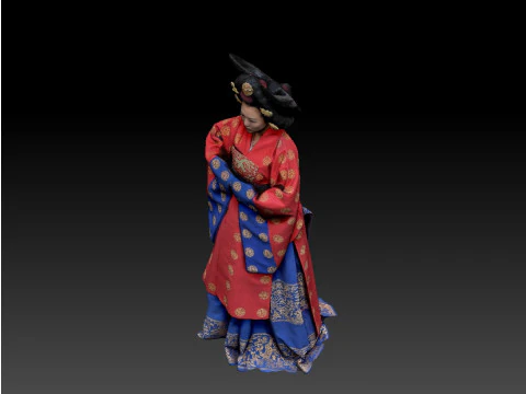 Korean Royal Procession dress hanbok Costume collection 2 3D Model