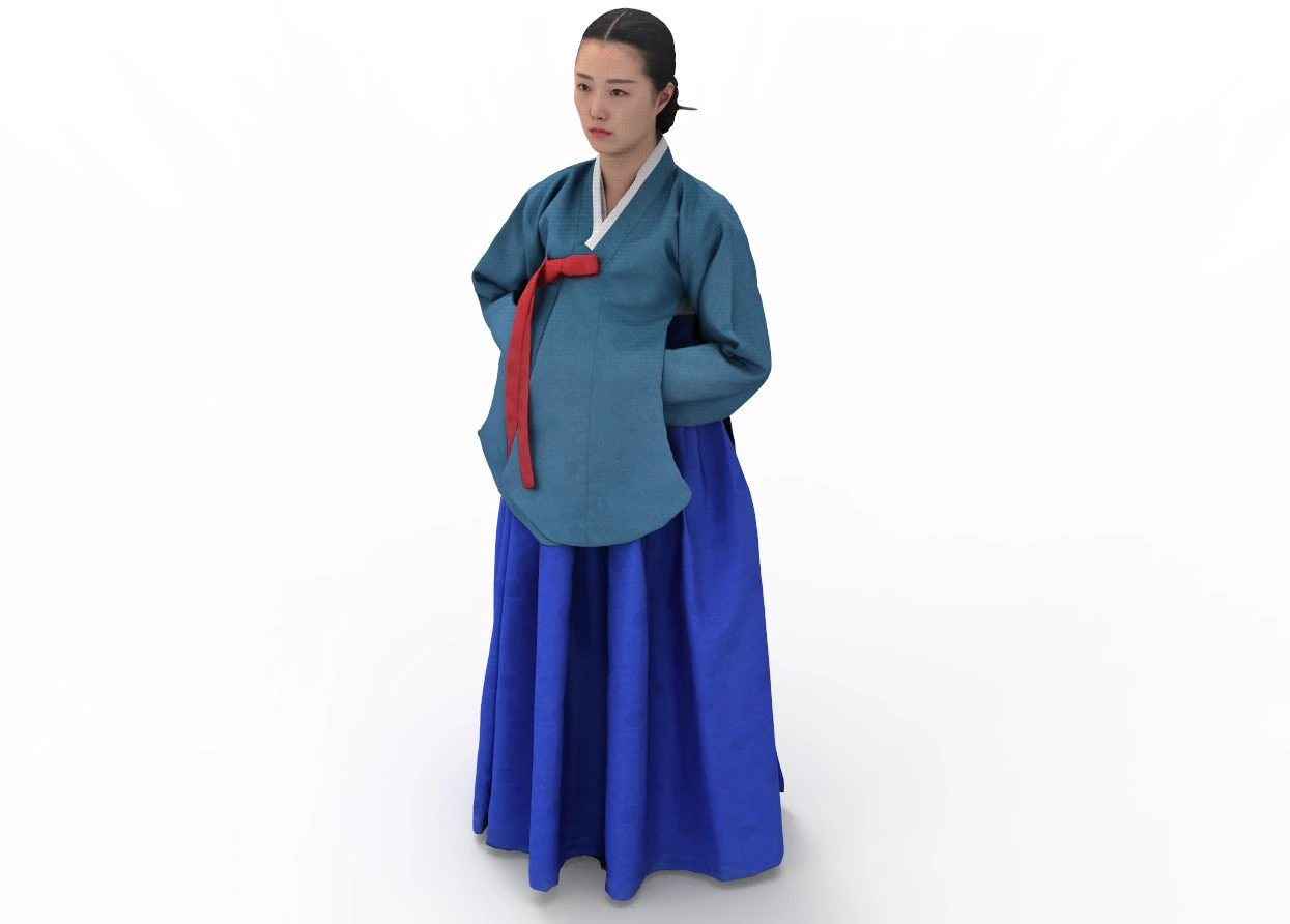 Korean Royal Procession dress hanbok Costume collection 3 3D Model .c4d .max .obj .3ds .fbx .stl .blend