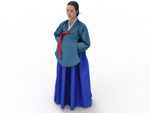 Korean Royal Procession dress hanbok Costume collection 3 3D 模型