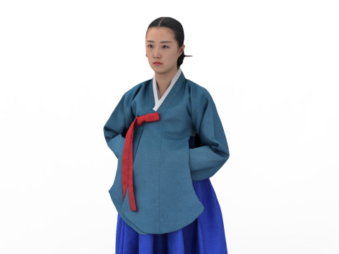 Korean Royal Procession dress hanbok Costume collection 3 Modelo 3D