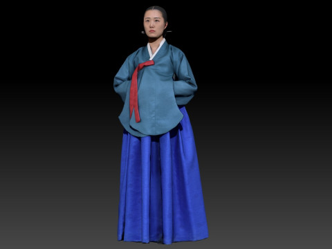 Korean Royal Procession dress hanbok Costume collection 3 Modelo 3D