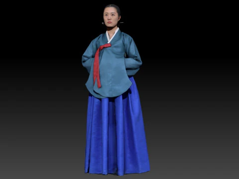 Korean Royal Procession dress hanbok Costume collection 3 3D Model
