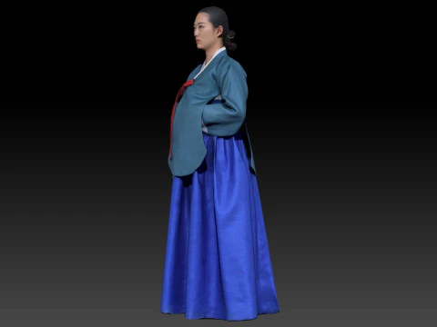 Korean Royal Procession dress hanbok Costume collection 3 3D Model