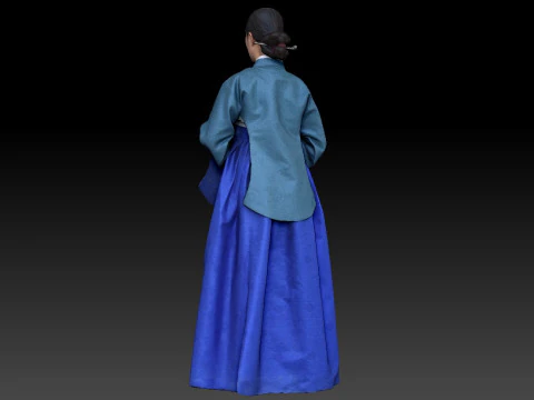 Korean Royal Procession dress hanbok Costume collection 3 3D Model